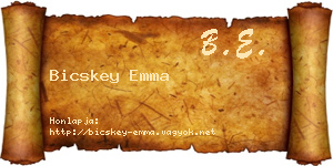 Bicskey Emma névjegykártya